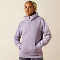 Rebar Lightweight Logo 1/2 Zip Hoodie