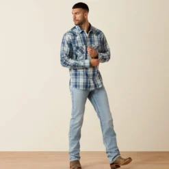 Retro Heathcliff Fitted Western Snap Shirt